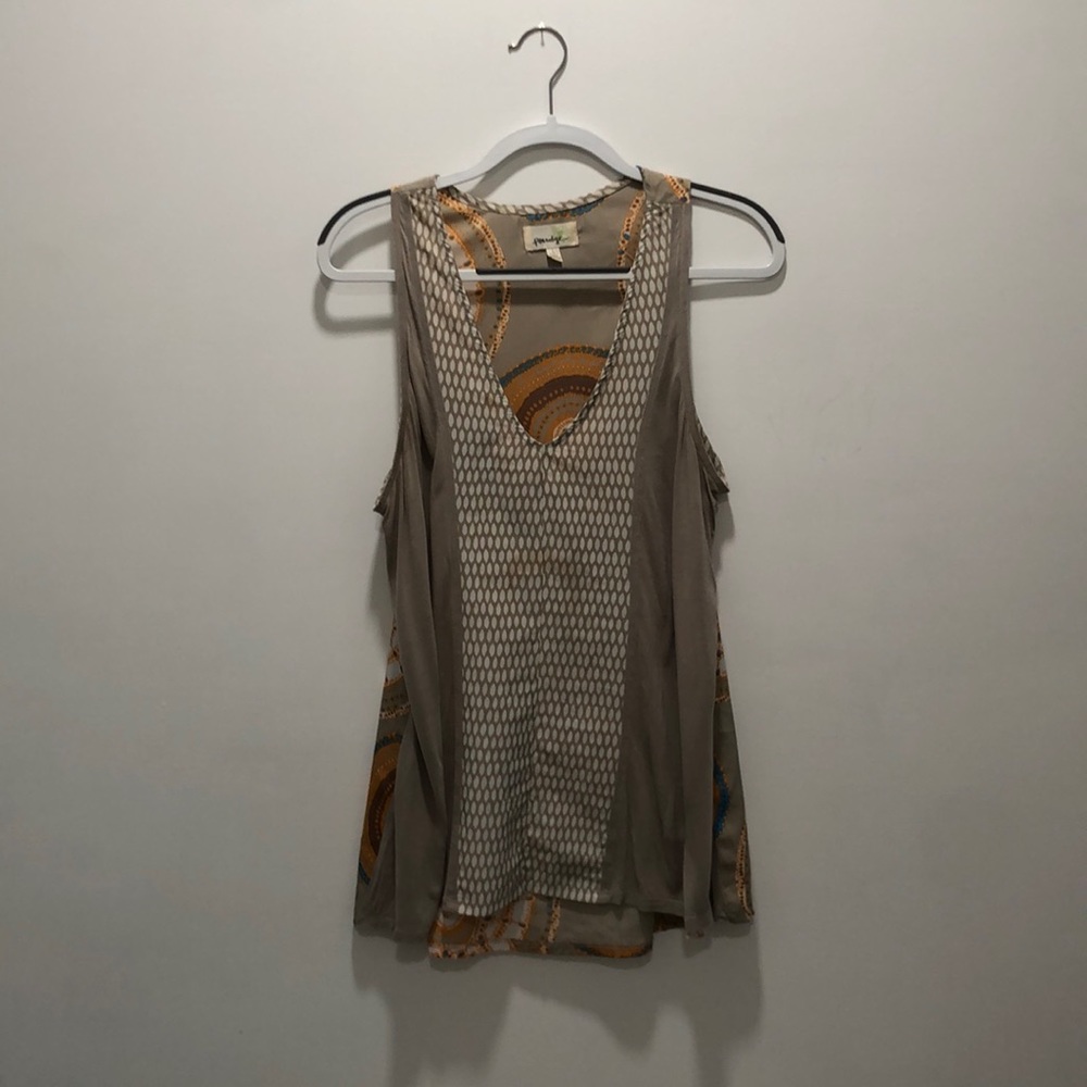 Beige Anthropologie tank top — with light stain